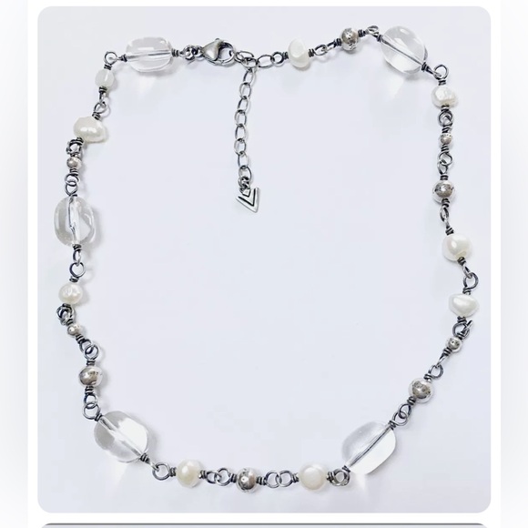 Silpada Vintage Glass Bead White Pearl Sterling Silver Necklace - N1602 Retired - Picture 8 of 8